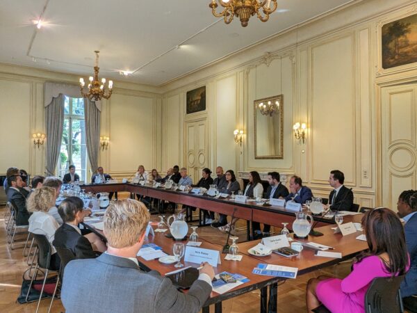 Attendees listen during a Tech Envoy Series program at Meridian House in Washington, DC on July 14, 2023. Photo by Jessica Hill.